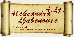 Aleksandra LJubenović vizit kartica